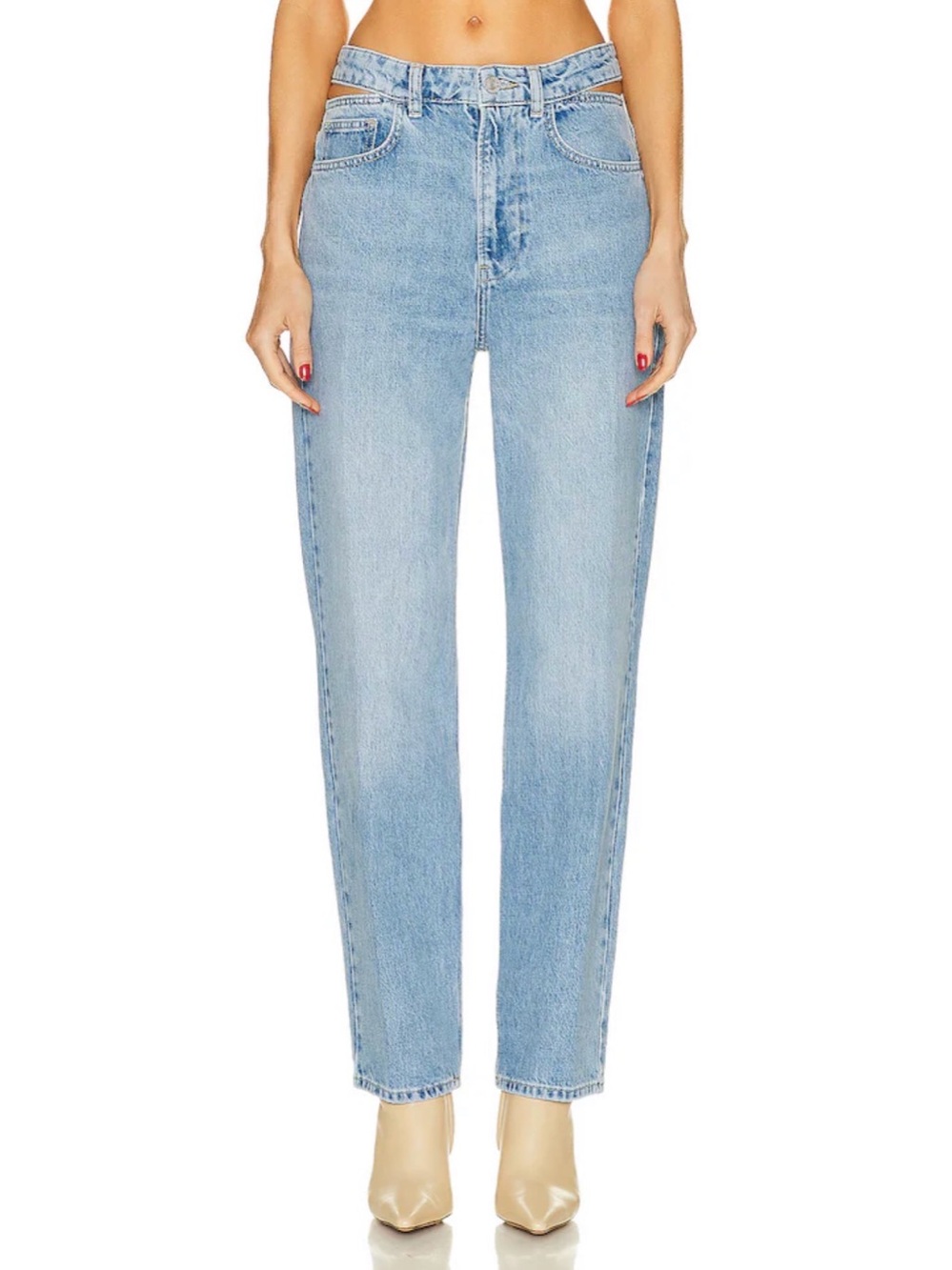 FRAME Zona Le High N Tight Straight Cut Out Jeans